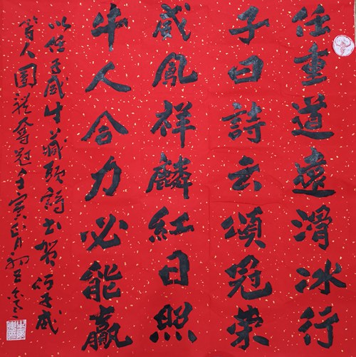 宁夏书法家为北京冬奥会中国金牌得主书写藏头诗